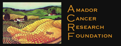 ACRF logo golden hills and vineyard rows with farmhouse in background