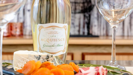 Bottle of wine and cheese