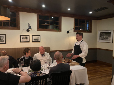 Chef Micah demonstrating carving techniques
