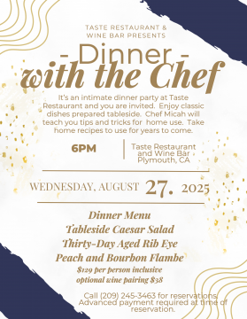 flyer for event with gold lettering and confetti