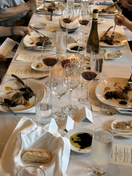 Table at wine lunch