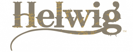 Helwig logo.  Name with cowboy branding font