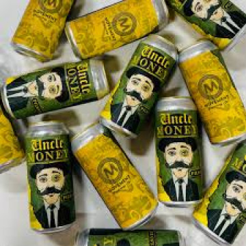 cans of beer with yellow and green labels