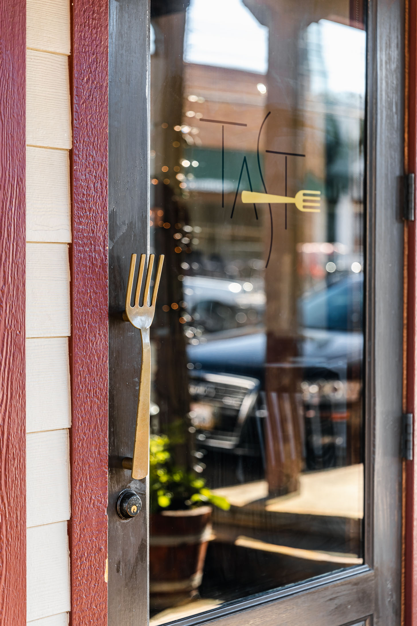 front door with fork handle